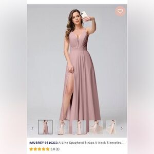 Lavetir Dusty Rose ‘Aubrey’ A-Line Spaghetti Straps Dress